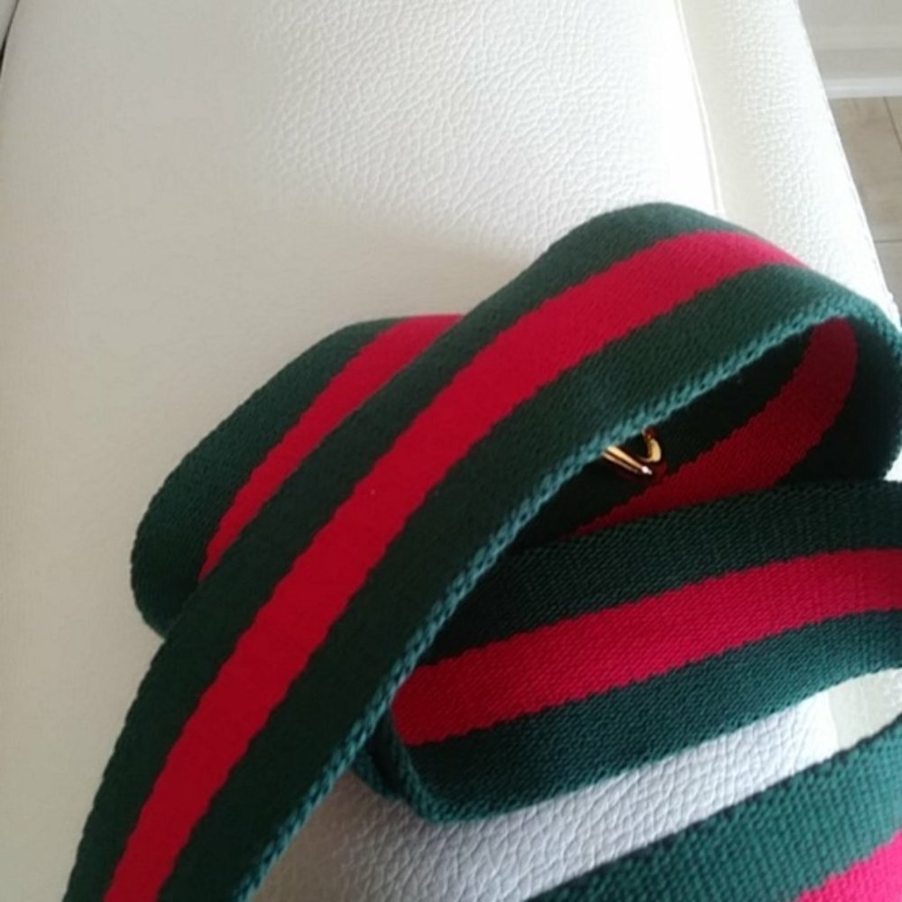 EXTRA THICK RED/GREEN CROSSBODY ADJUSTABLE STRAP - Picture 3 of 6